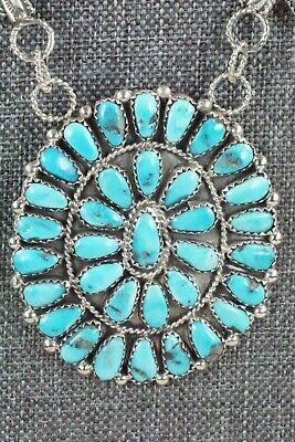 Turquoise & Sterling Silver Necklace and Earrings Set - Justina Wilson