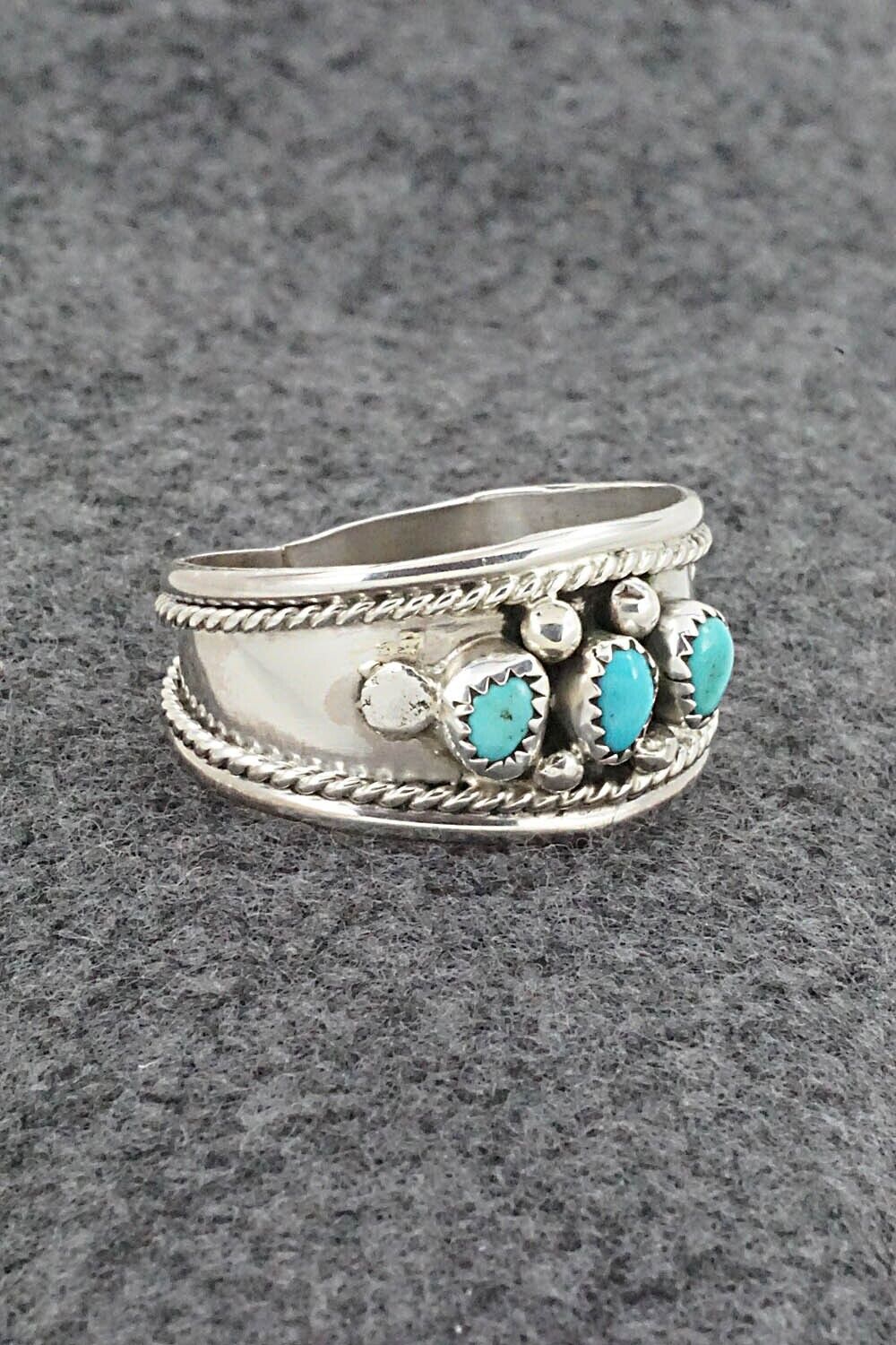 Turquoise & Sterling Silver Ring - Sondra Whitegoat - Size 13