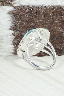 Turquoise & Sterling Silver Ring - Samuel Yellowhair - Size 8.5