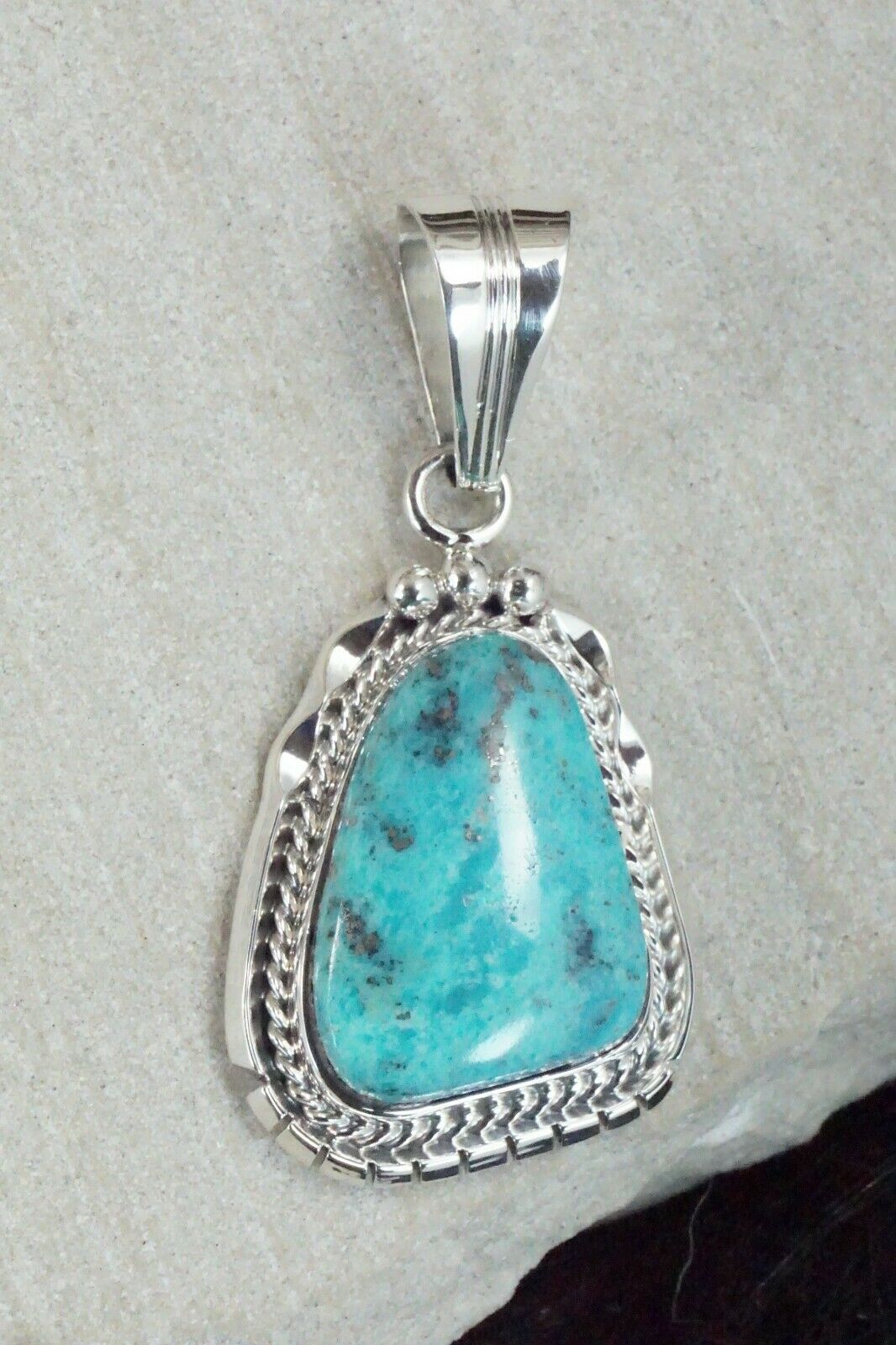 Turquoise & Sterling Silver Pendant - Samuel Yellowhair