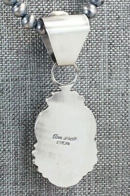 Turquoise, Coral Pendant & Sterling Silver Necklace - Tom Lewis