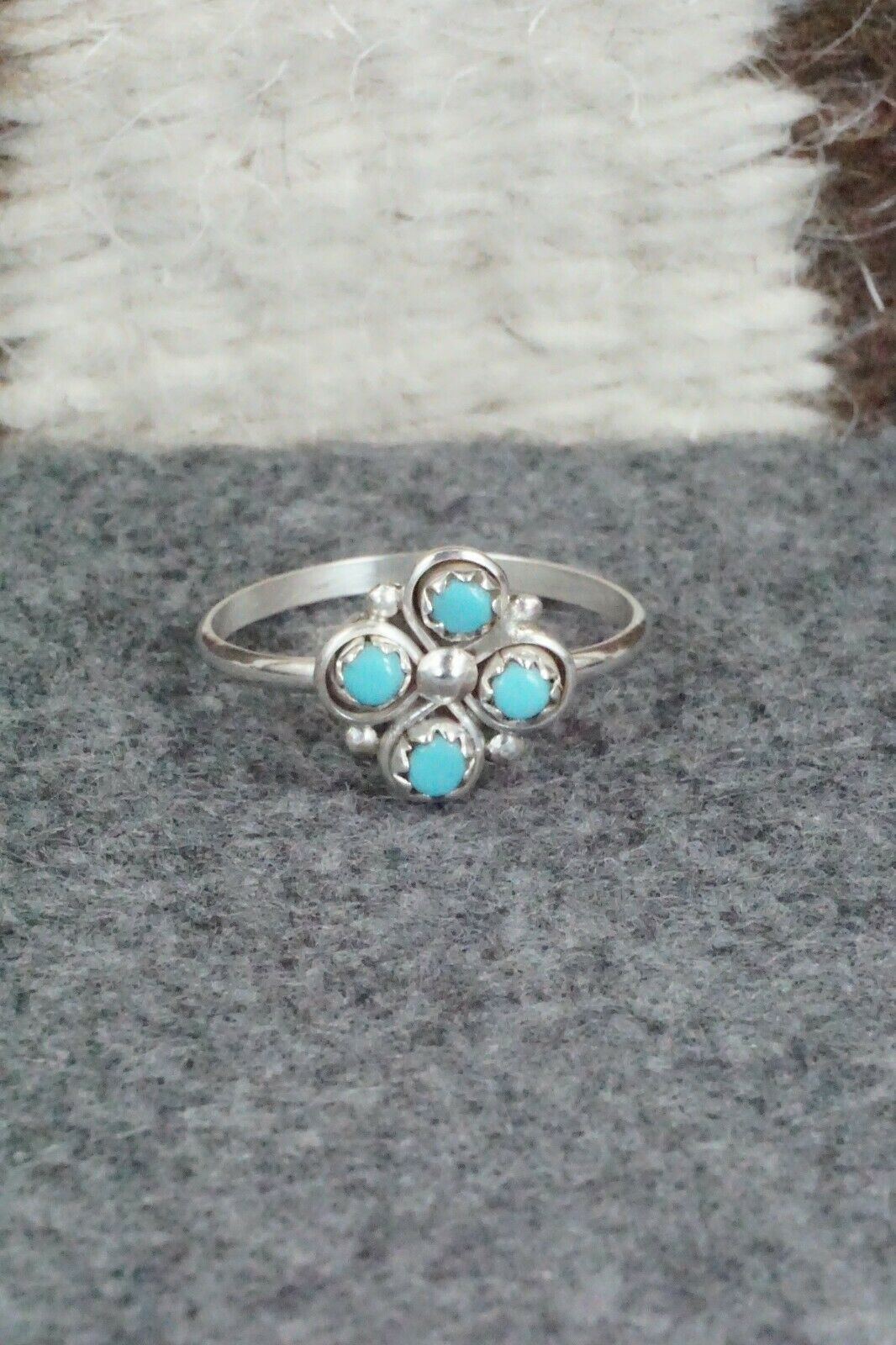 Turquoise & Sterling Silver Ring - Chris Hannaweeke - Size 7.5
