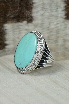 Navajo Turquoise and Sterling Silver Ring - Bobby Platero - 9.25