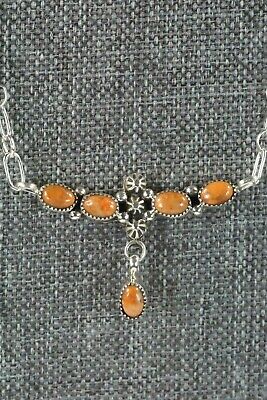 Spiny Oyster & Sterling Silver Necklace - Loretta Smith