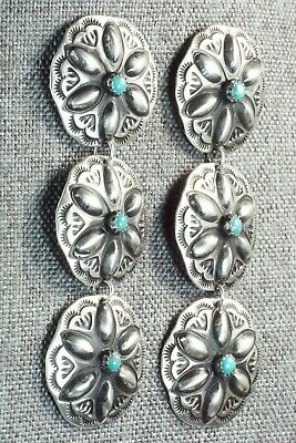 Turquoise & Sterling Silver Earrings - Leander Tahe