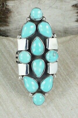 Turquoise & Sterling Silver Ring - Clarence Long - Size 6.5