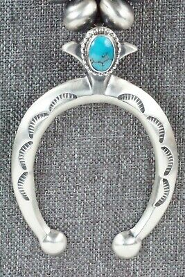 Turquoise & Sterling Silver Squash Blossom Necklace - Jan Mariano