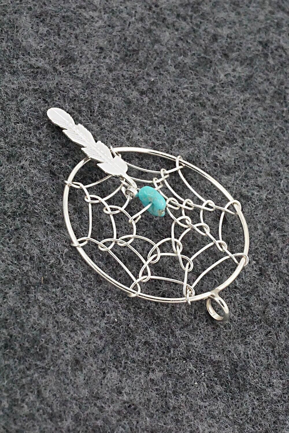 Turquoise and Sterling Silver Pendant - Helena Yazzie