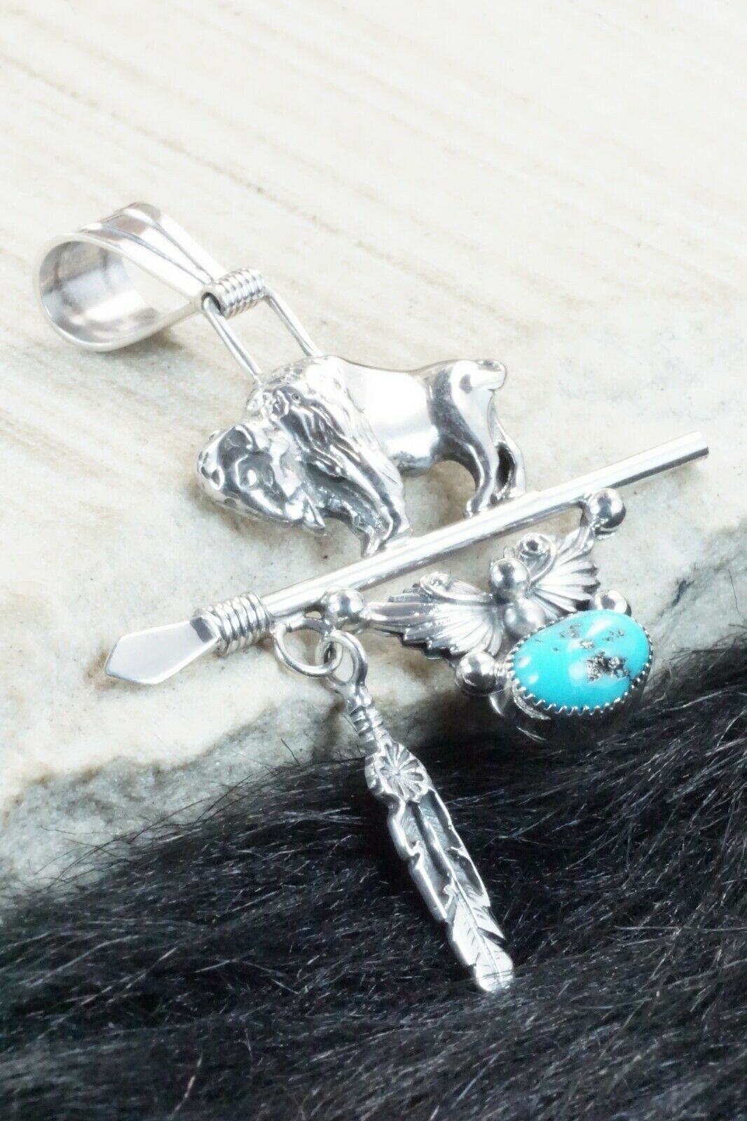 Turquoise & Sterling Silver Pendant - Davey Morgan