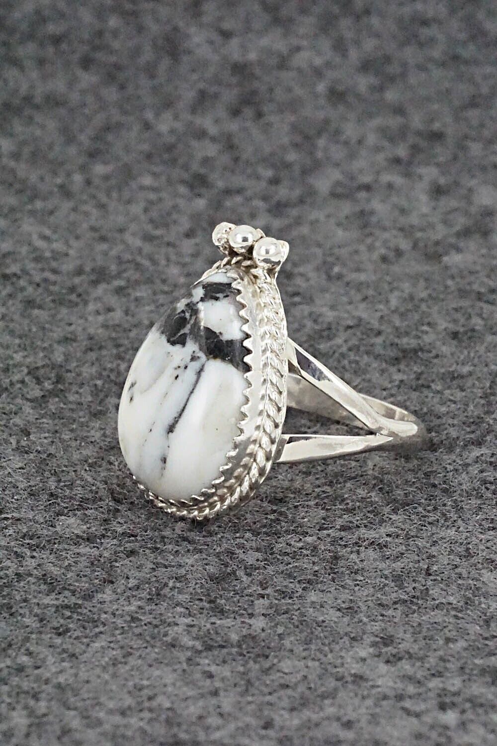 White Buffalo & Sterling Silver Ring - Robert Martinez - Size 7.5