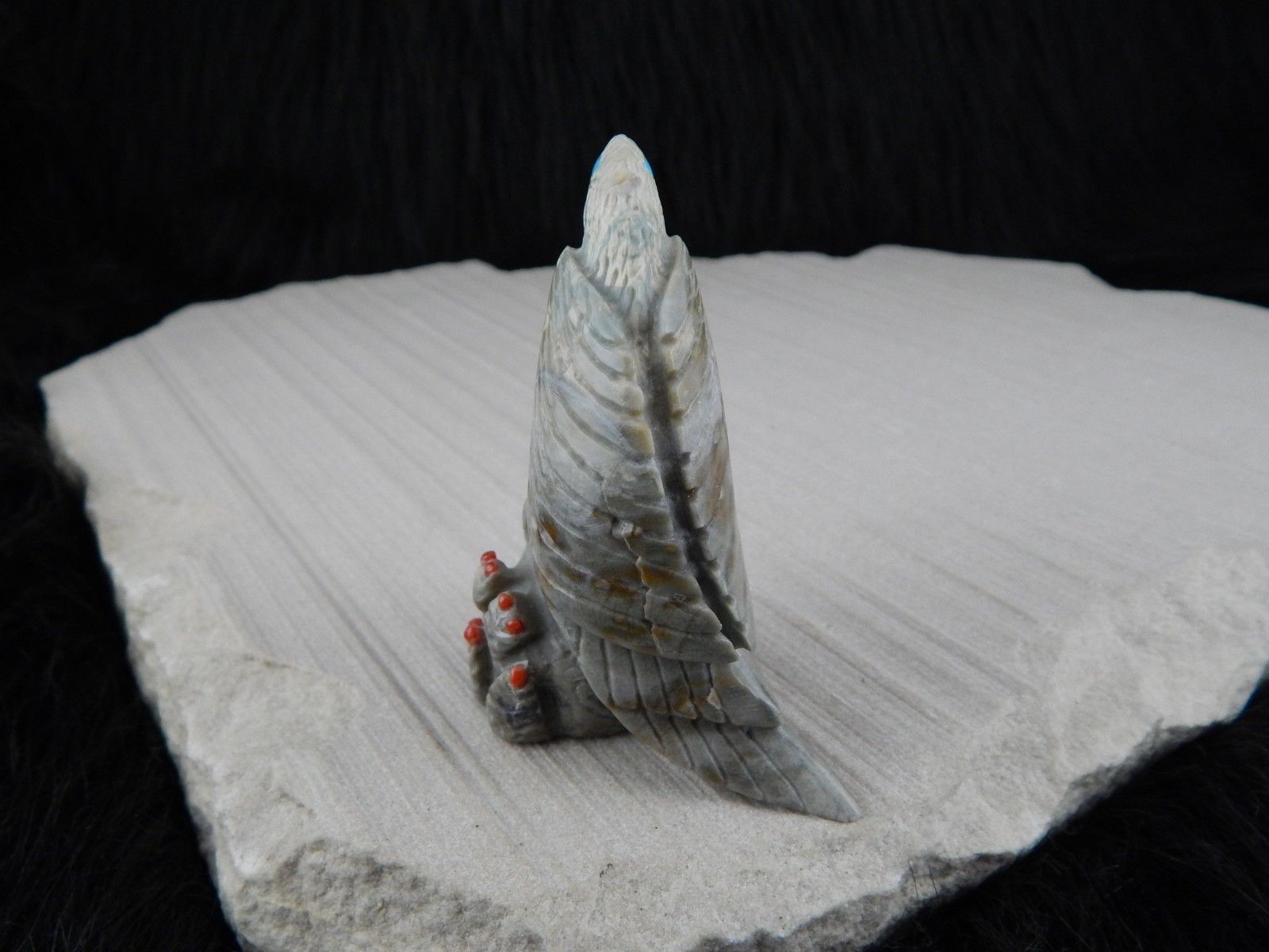 Eagle Zuni Fetish Carving - Ben Kaamasee - High Lonesome Trading