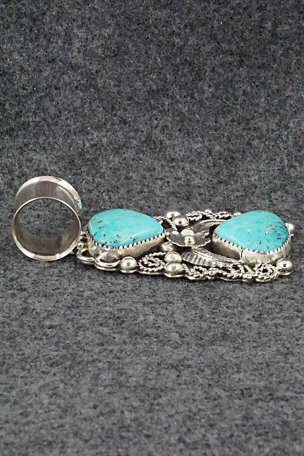Turquoise & Sterling Silver Pendant - Shirley Largo