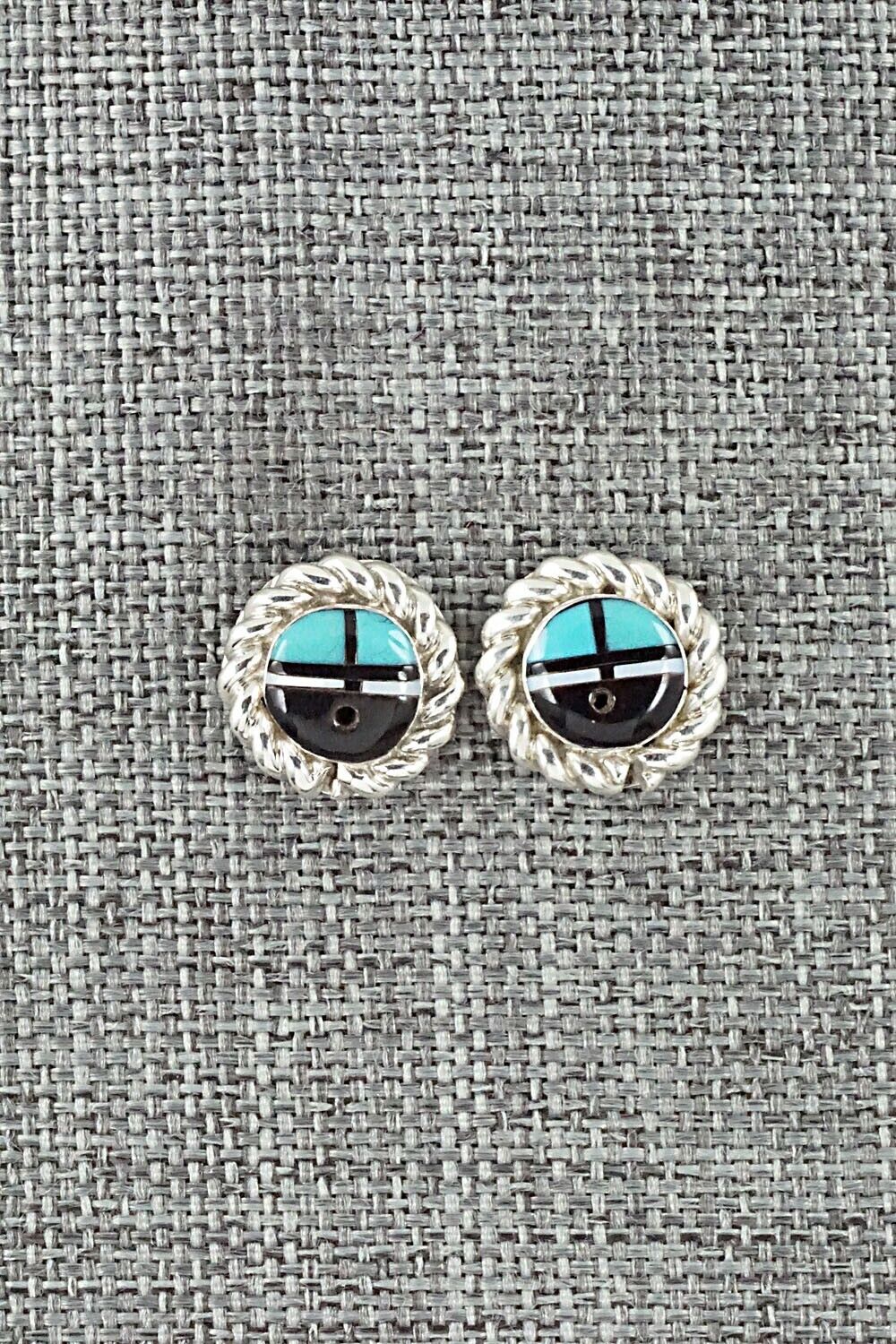 Multi Stone Inlay & Sterling Silver Earrings - Dave Lalio