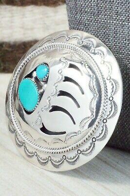 Turquoise & Sterling Silver Belt Buckle - Wilbert Muskett Sr. - High Lonesome Trading