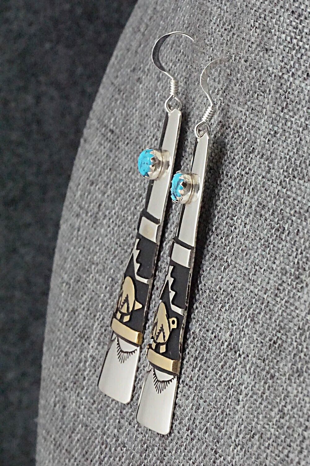 Turquoise & Sterling Silver Earrings - Rosita Singer