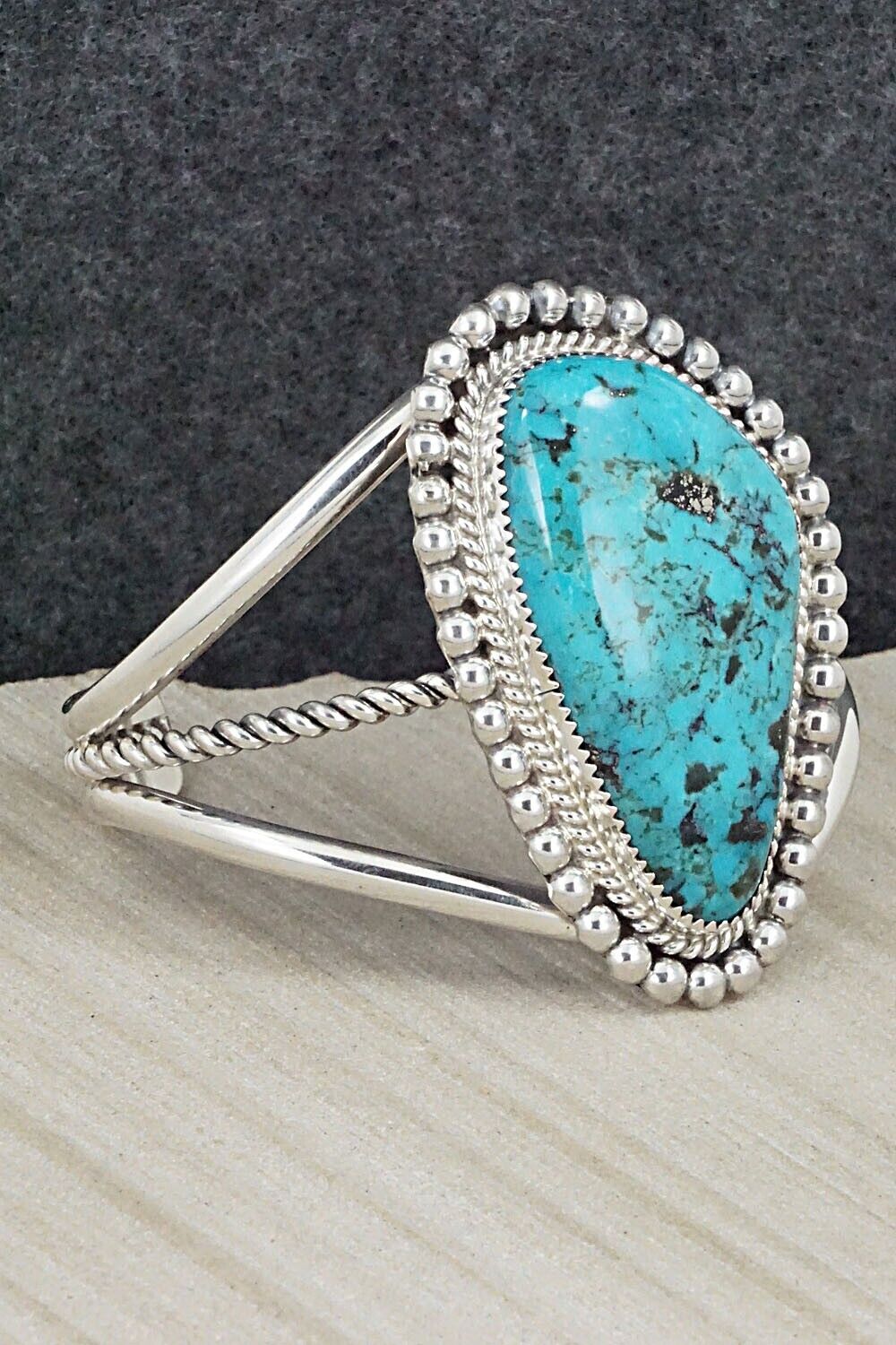 Turquoise & Sterling Silver Bracelet - Leslie Nez