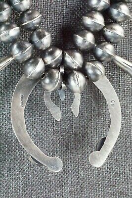 Turquoise & Sterling Silver Squash Blossom and Earrings - Gilbert Martin