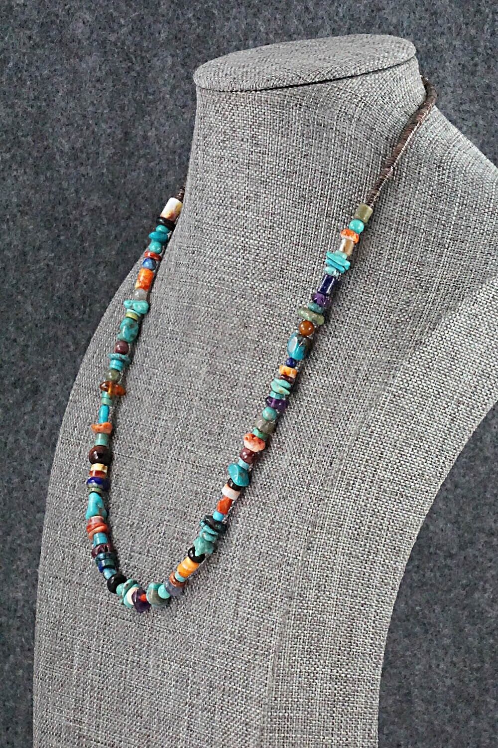 Multi Stone and Sterling Silver Necklace - Helen Tsosie