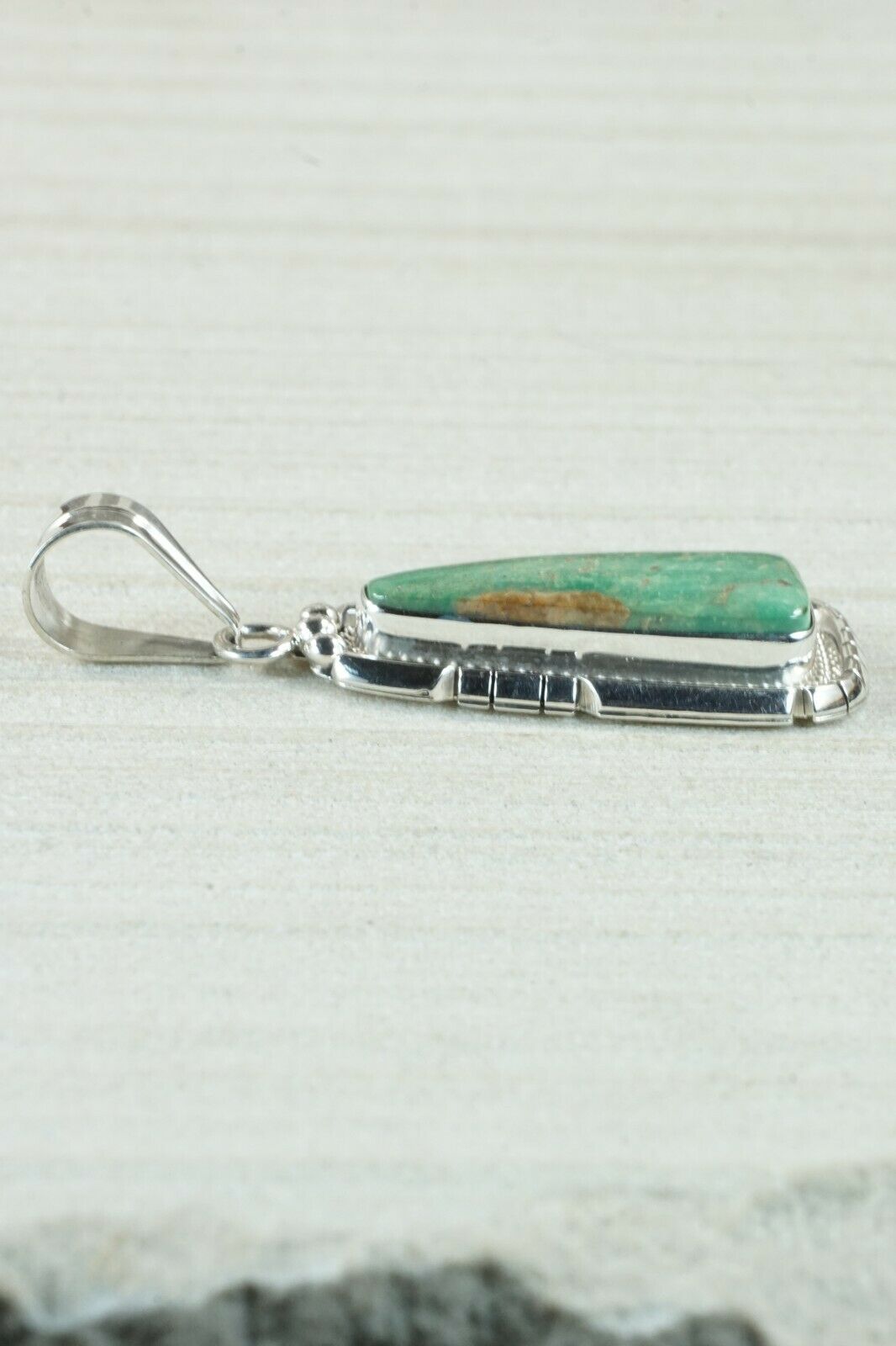 Navajo Turquoise & Sterling Silver Pendant - Samuel Yellowhair