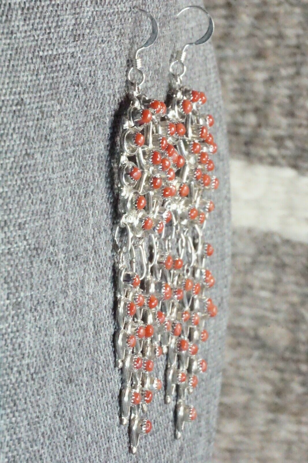 Coral & Sterling Silver Earrings - Waylon Johnson