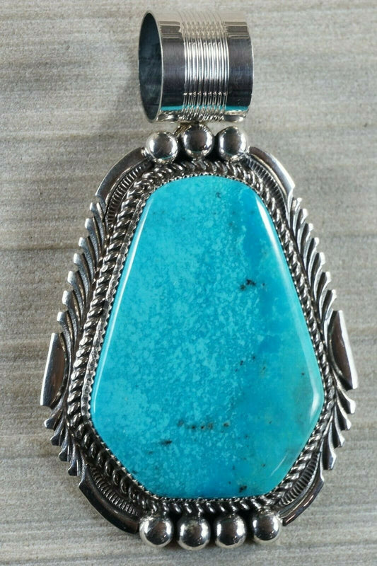 Navajo Turquoise & Sterling Silver Pendant - Garrison Boyd - High Lonesome Trading