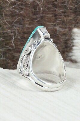 Turquoise & Sterling Silver Ring - Darrell Morgan - Size 8.5