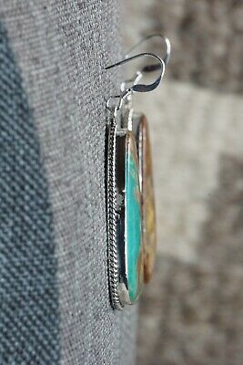 Navajo Turquoise and Sterling Silver Earrings - Verley Betone