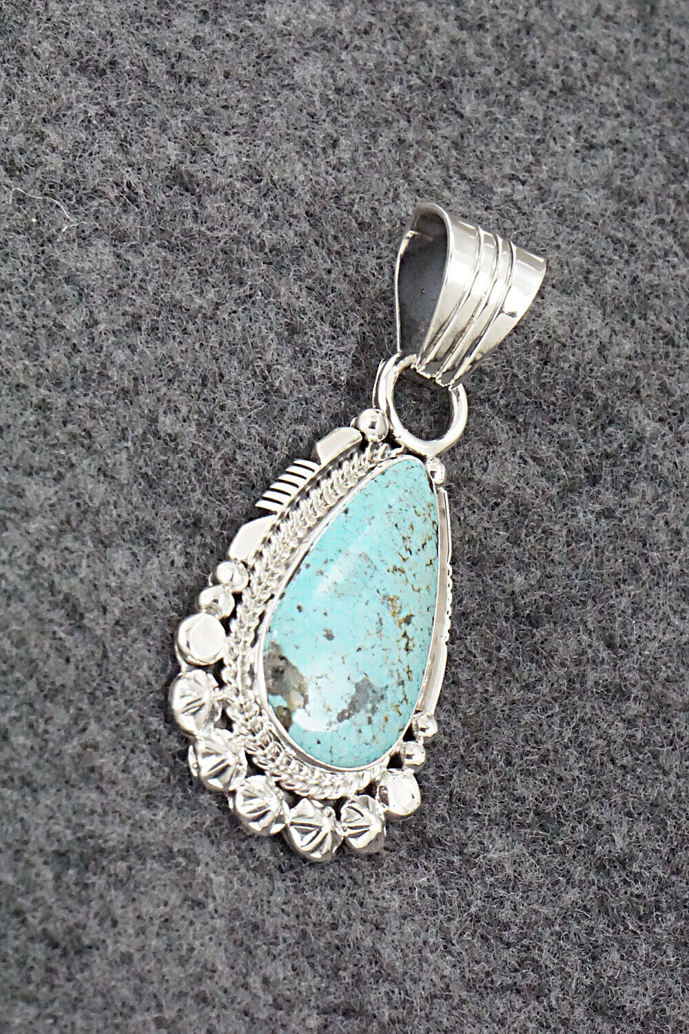 Turquoise and Sterling Silver Pendant - Bobby Platero