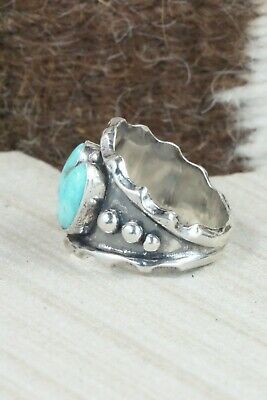 Turquoise & Sterling Silver Ring - Andrew Vandever - Size 8.75