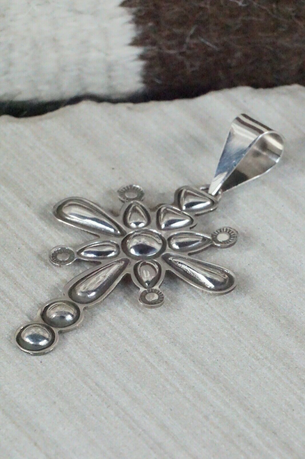 Sterling Silver Cross Pendant - Alex Sanchez - Navajo