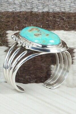 Turquoise & Sterling Silver Bracelet - Leslie Nez