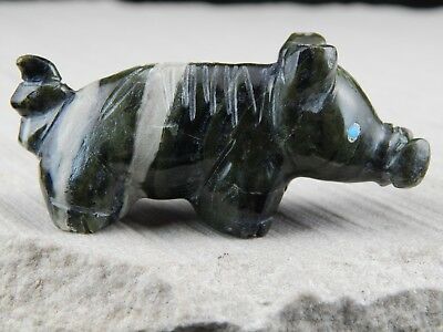 Hog Zuni Fetish Carving - Louise Ponchuella - High Lonesome Trading