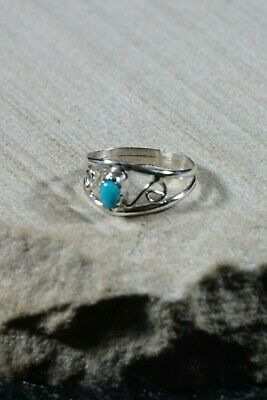 Navajo Turquoise and Sterling Silver Ring - Judy Lincoln - Size 1 - High Lonesome Trading