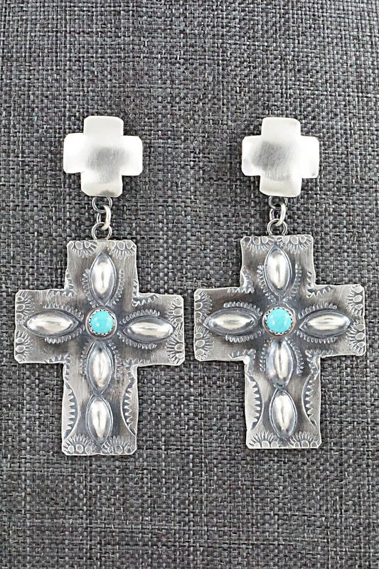 Turquoise & Sterling Silver Earrings - Gabrielle Yazzie