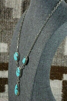 Navajo Turquoise and Sterling Silver Necklace - Fabian Delgarito - High Lonesome Trading