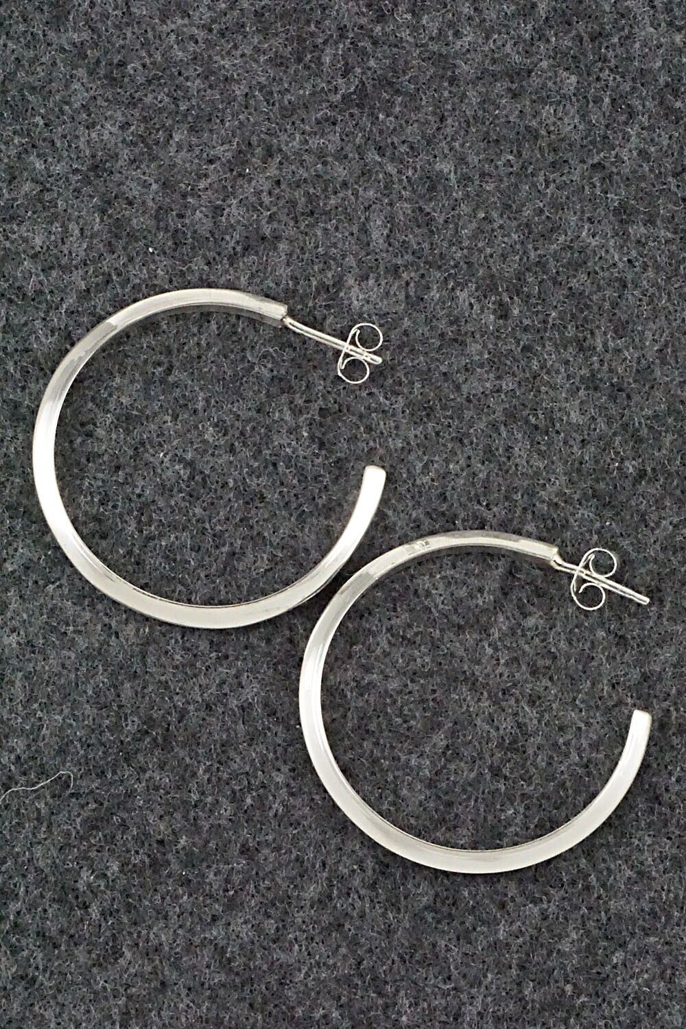 Sterling Silver Hoop Earrings - Elaine Tahe