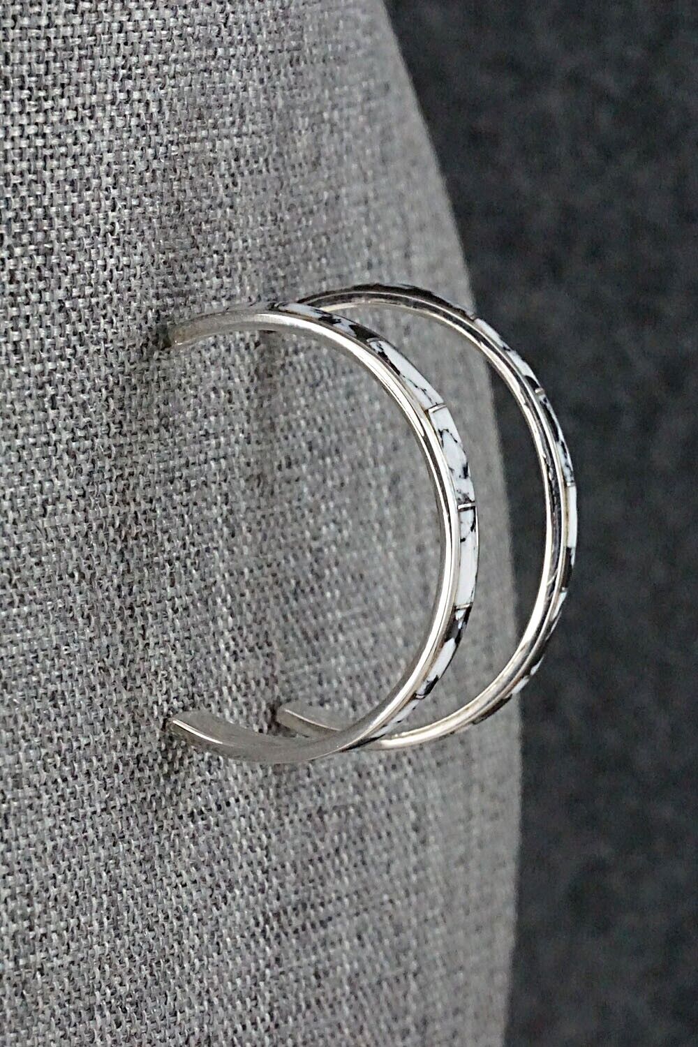 White Buffalo & Sterling Silver Earrings - Claresse Kylestewa