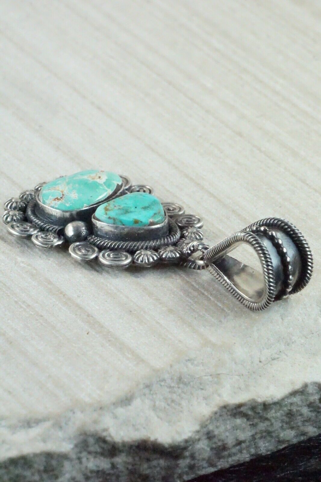 Turquoise & Sterling Silver Pendant - Jess Martinez