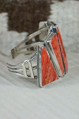 Navajo Spiny Oyster & Sterling Silver Bracelet - Raymond Delgarito - High Lonesome Trading