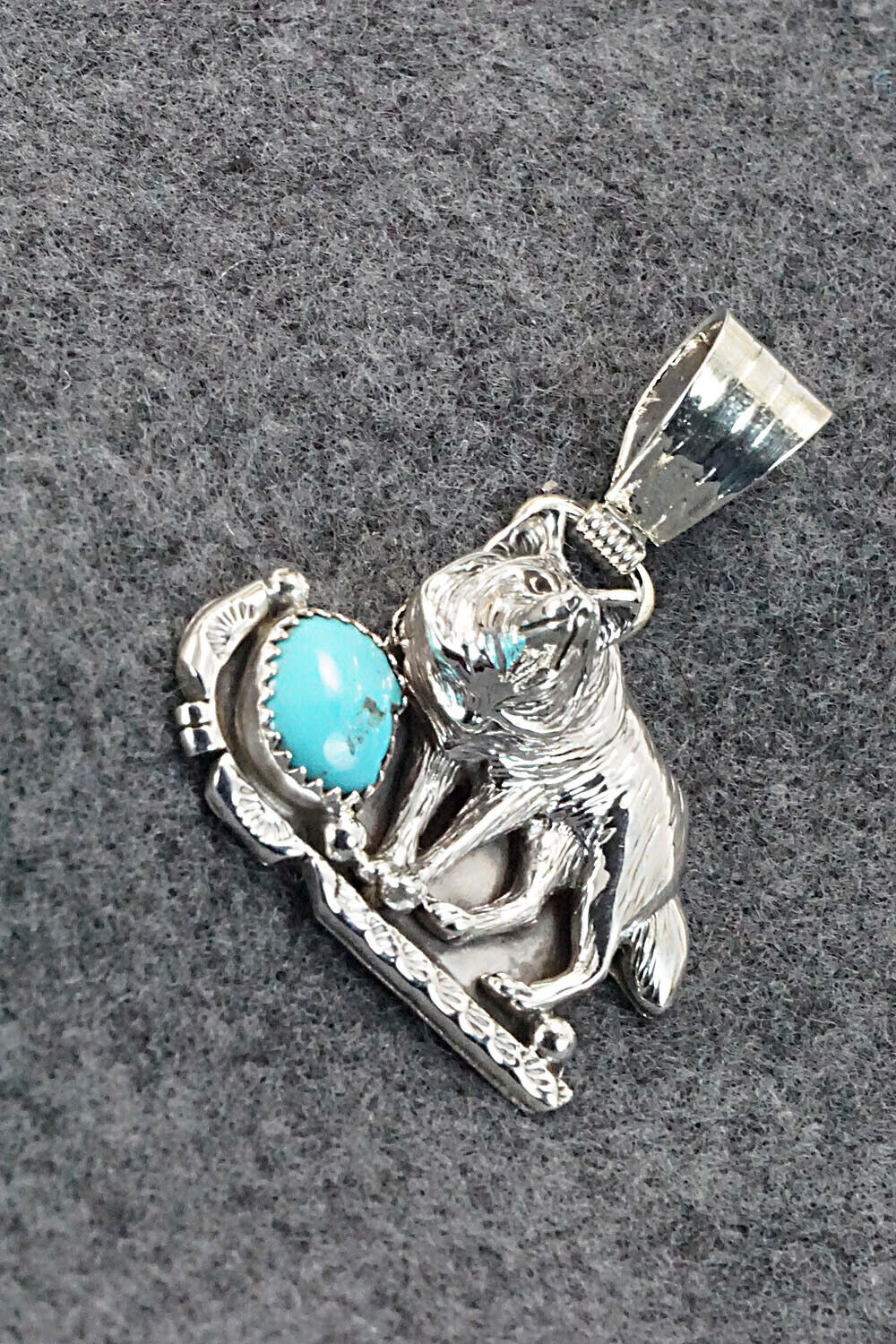 Turquoise & Sterling Silver Pendant - Jeannette Saunders