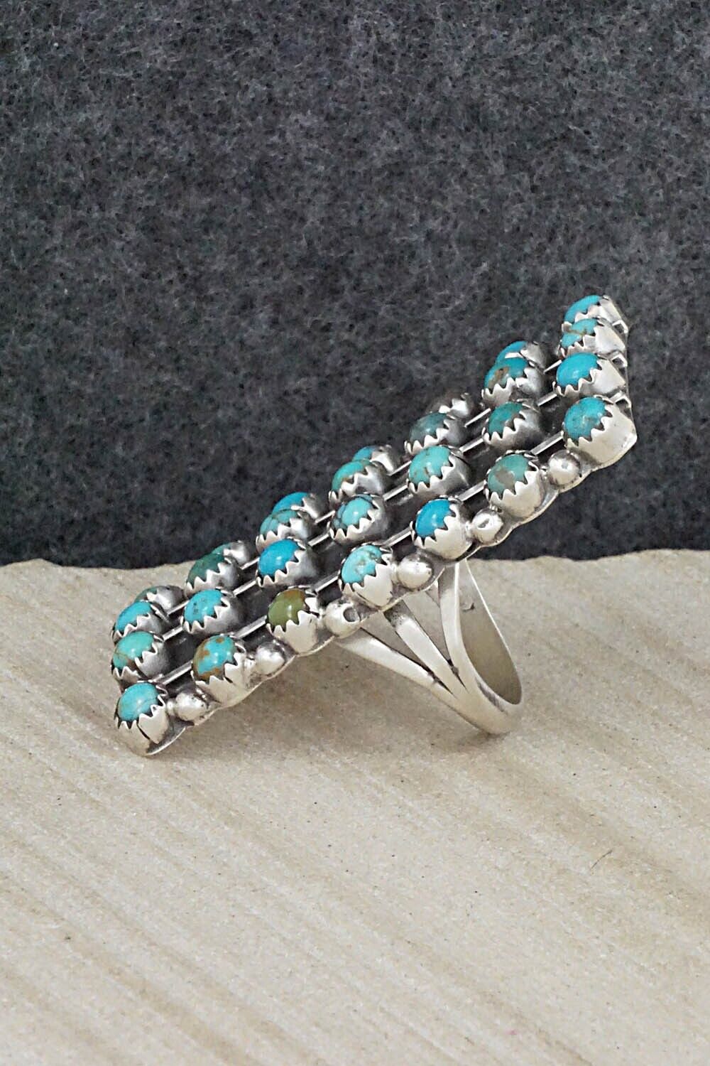Turquoise & Sterling Silver Ring - Roberta Begay - Size 8