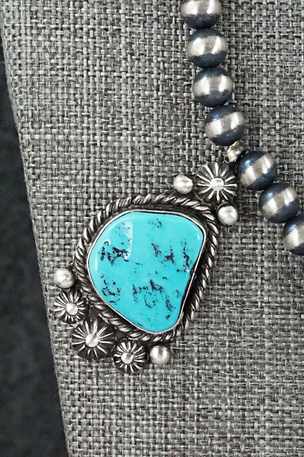 Turquoise & Sterling Silver Necklace and Earrings Set - Wilson Dawes