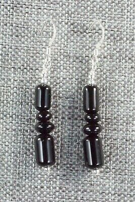 Onyx & Sterling Silver Earrings - Louise Joe