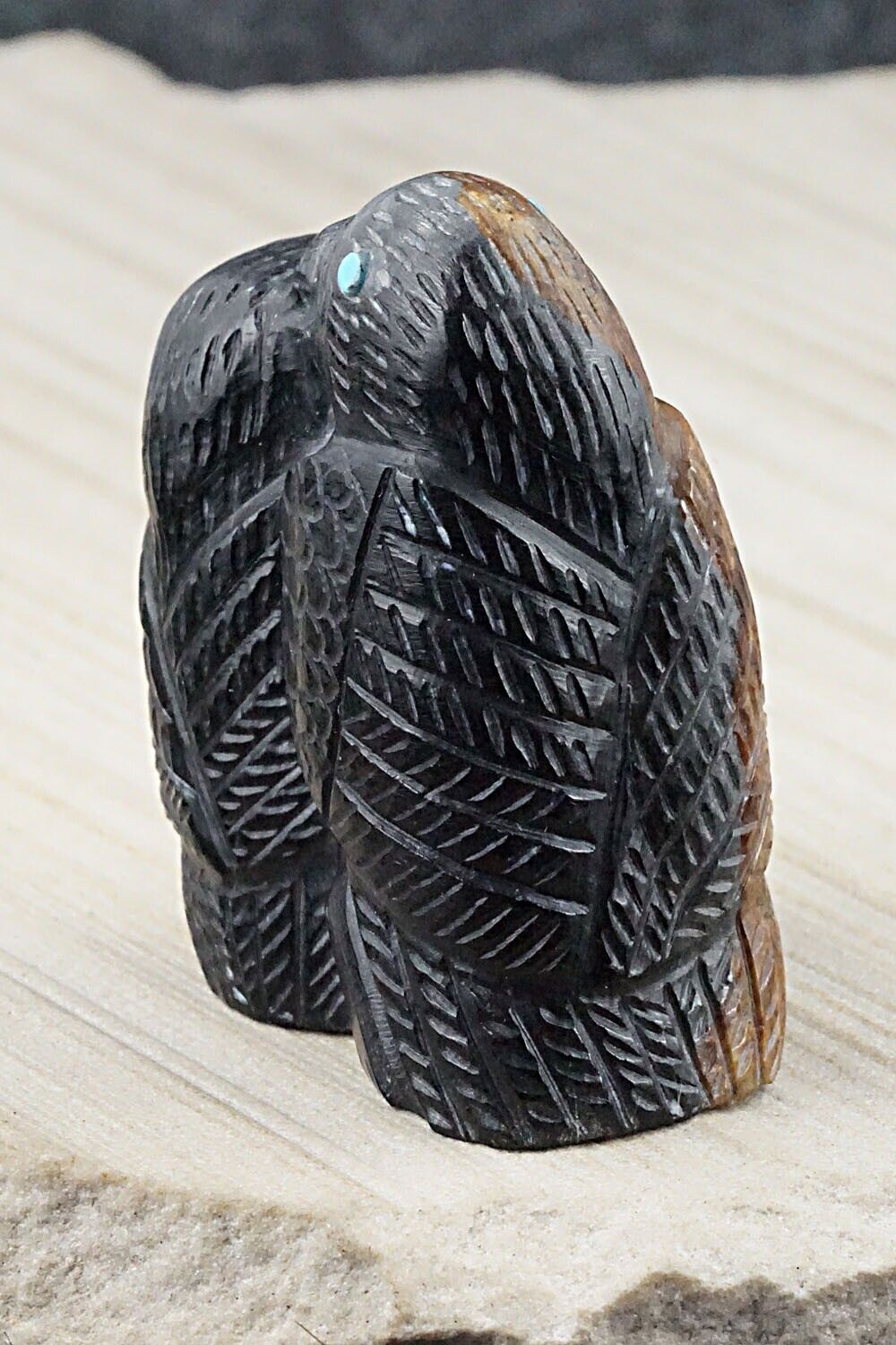 Eagles Zuni Fetish Carving - Colton Kaamasee