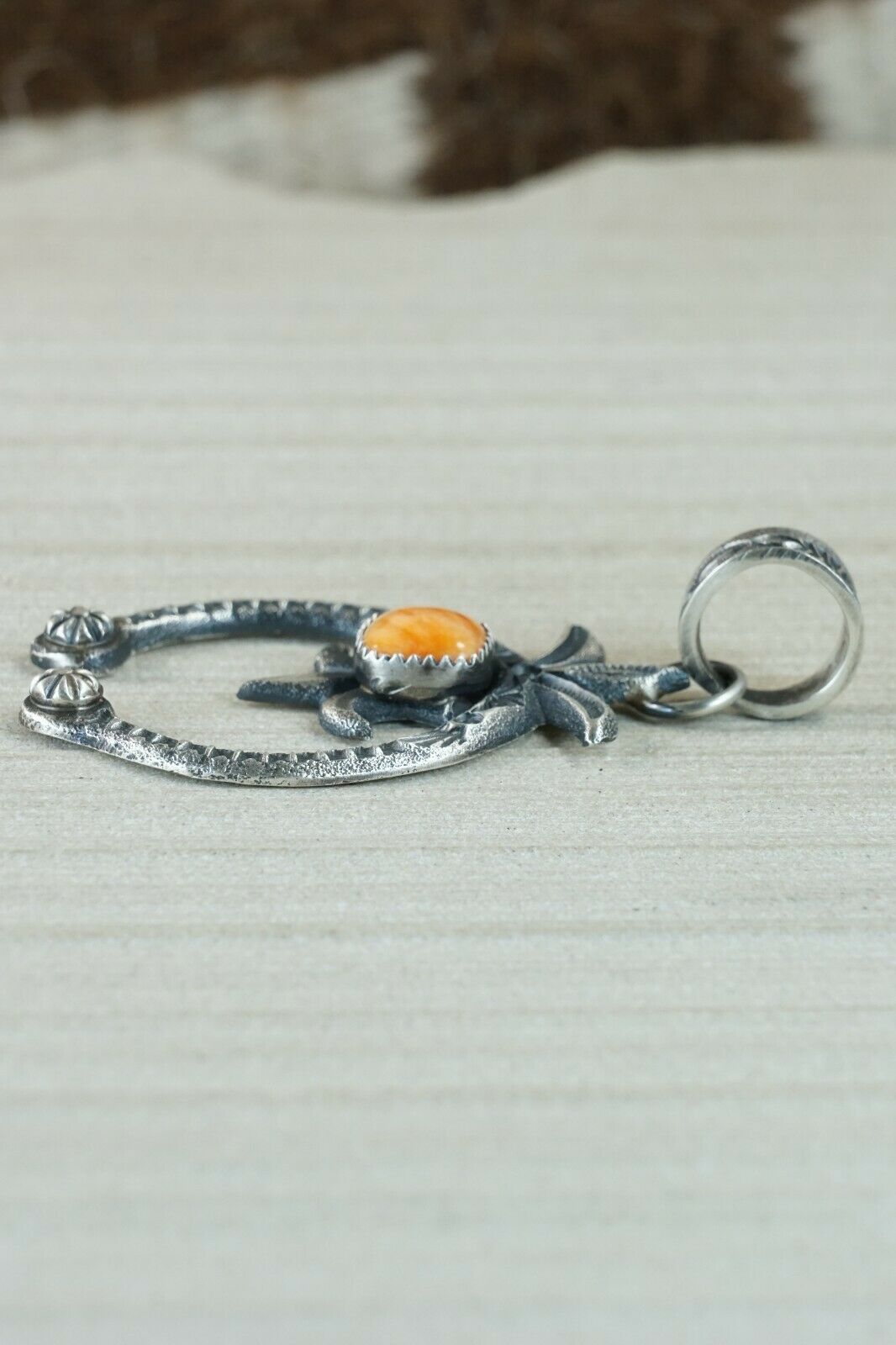 Navajo Spiny Oyster and Sterling Silver Pendant - Kevin Billah