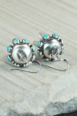 Turquoise & Sterling Silver Blossom Earrings - Monica Smith