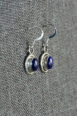 Lapis & Sterling Silver Earrings - Jan Mariano - Navajo - High Lonesome Trading