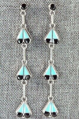 Turquoise & Sterling Silver Earrings - Velda Nastacio - High Lonesome Trading