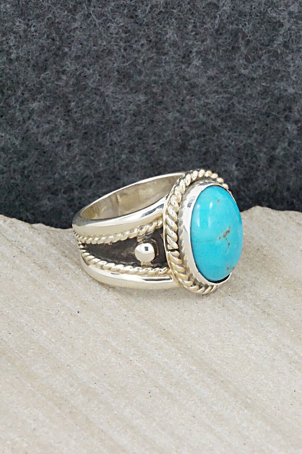 Turquoise & Sterling Silver Ring - Thomas Yazzie - Size 5.75