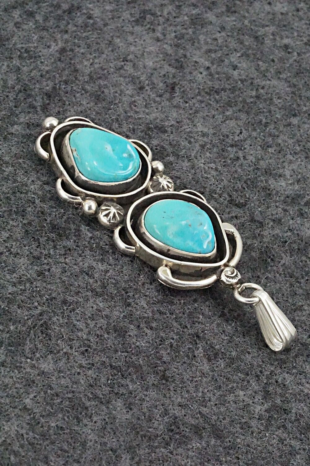 Turquoise & Sterling Silver Pendant - Roger Lewis